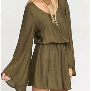 Show Me Your Mumu Runaway Mini Dress Olive Sz XL